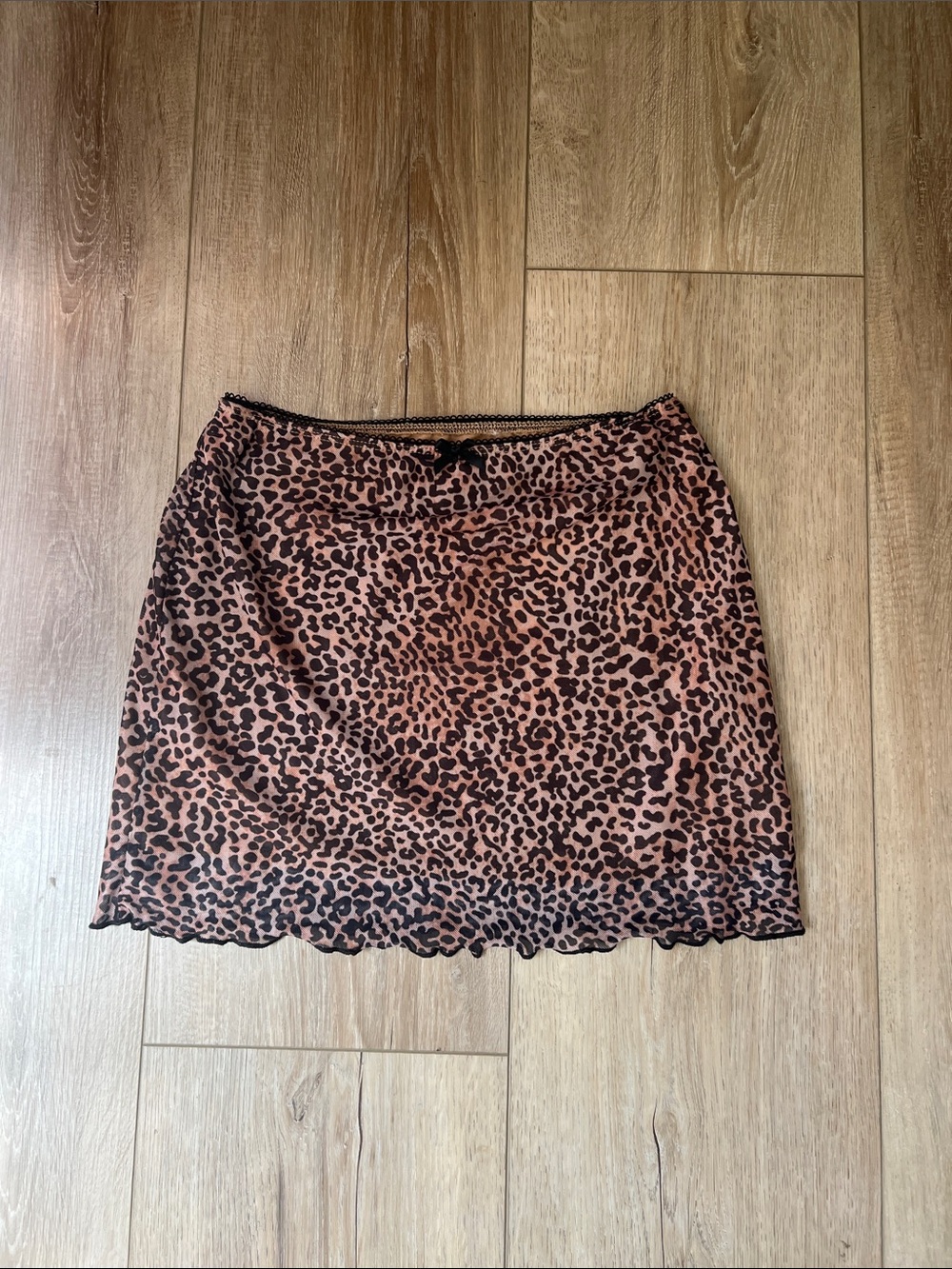 Women's Pink Leopard Print Mini Skirt